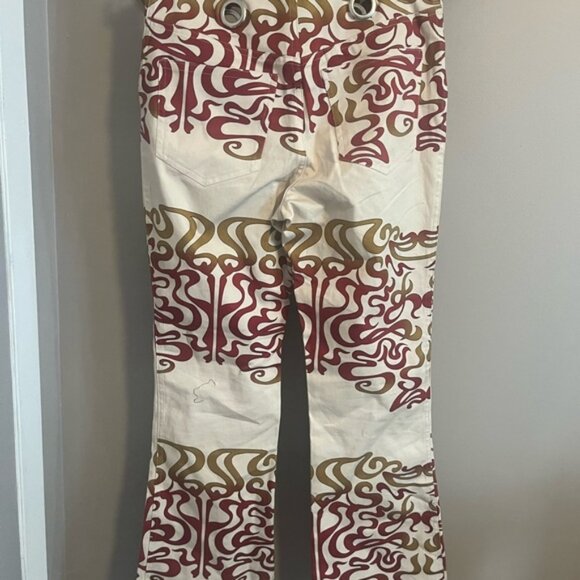 Miaou UO Exclusive Pant Mid Rise Waistless Zip Flare Graphic S - Picture 6 of 7